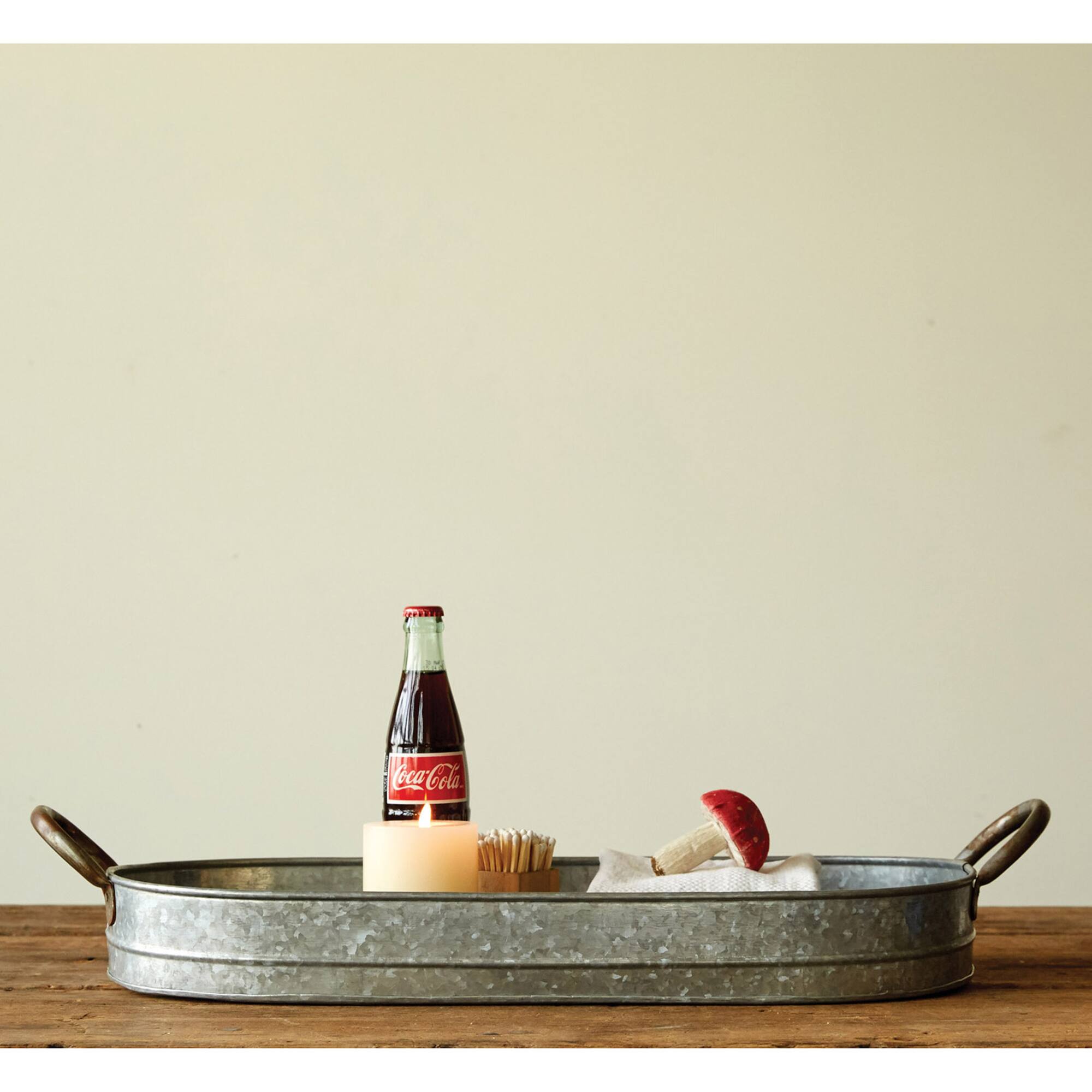 Hello Honey® Galvanized Iron Tray with Ear Handles